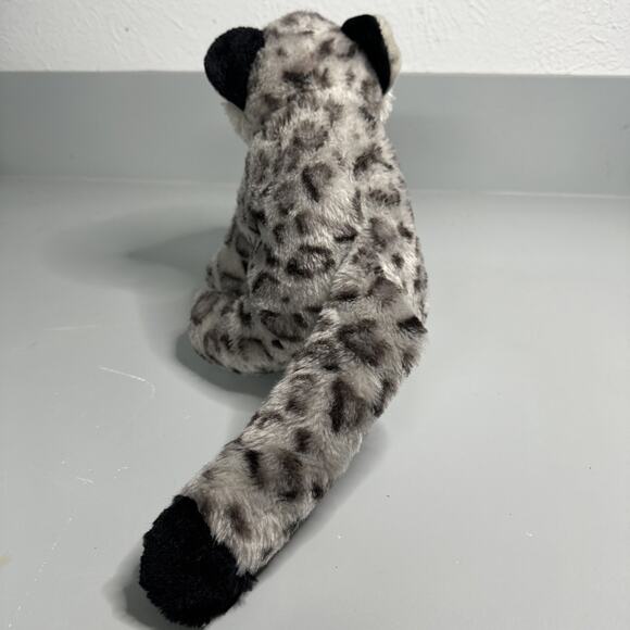 Wild Republic Plush Toy Snow Leopard Grey White Black Stuffed Animal 12” - Picture 4 of 11